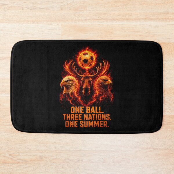 Item preview, One Ball Three Nations One Summer — World Cup 2026 Fire Eagle Moose Soccer Art Print designed and sold by AbderraimArt.