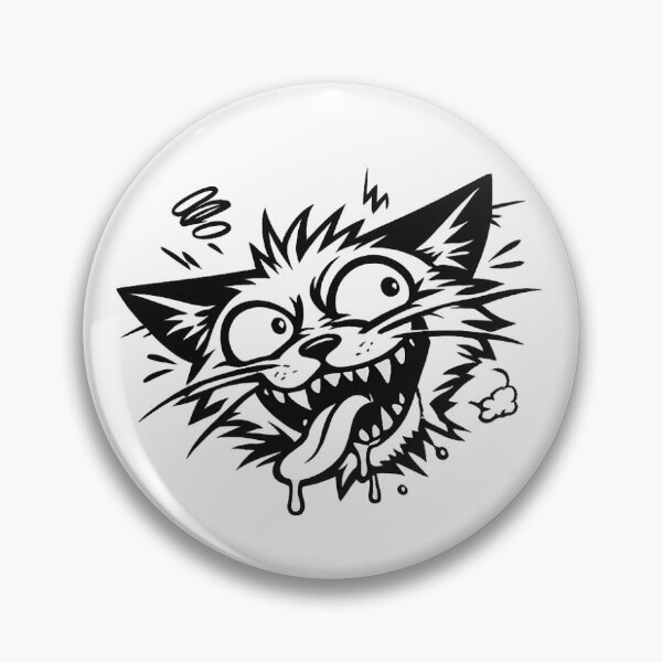 Item preview, Chaotic Mad Cat – Crazy Cat Face, Minimalist Dark Humor designed and sold by SociallyDeadClub.