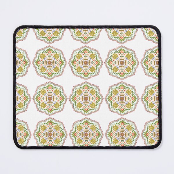 Item preview, Vintage Floral Mandala Symmetrical Arabesque Ornament designed and sold by FlatInkStudio.