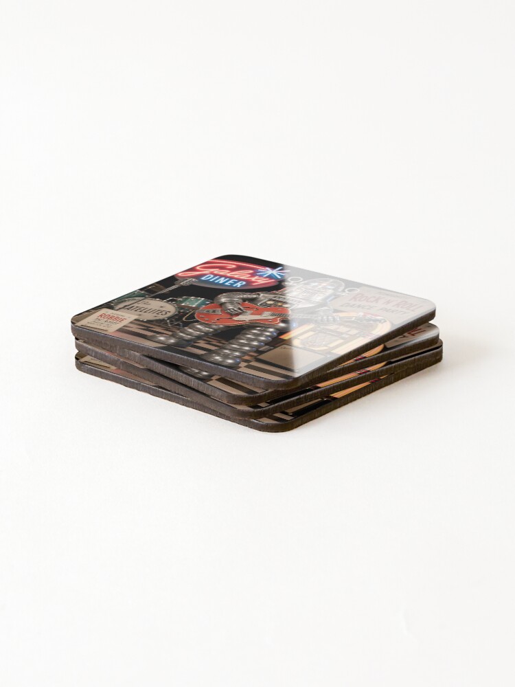 Thumbnail 4 of 5, Coasters (Set of 4), FIFTIES ROCK FOREVER designed and sold by BabaSoti.