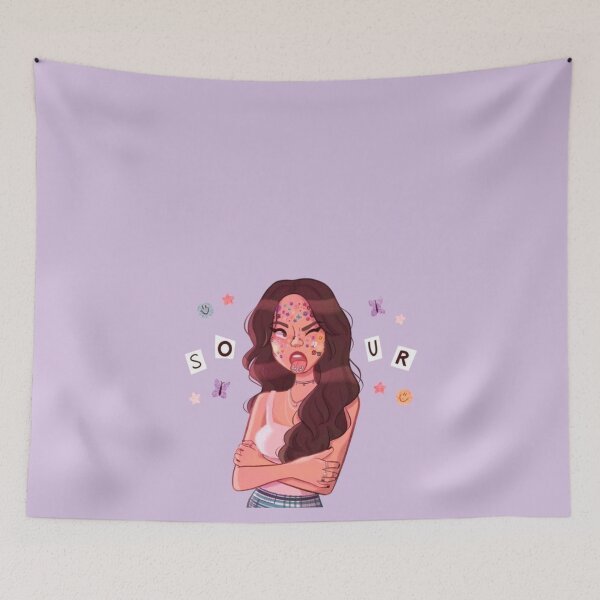 Item preview, Olivia “Sour” Aesthetic — Sticker-Face Pop Girl (Pastel Poster) designed and sold by gringoods.