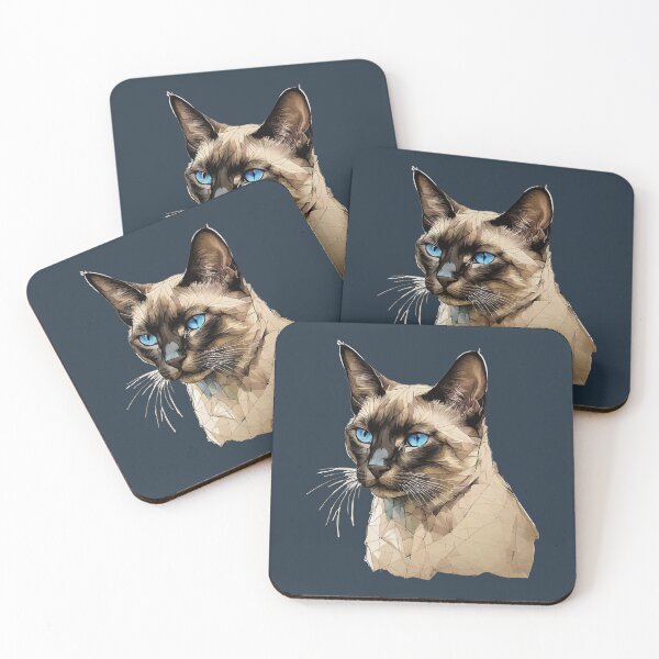 Item preview, Geometric Siamese - Modern Pet Art designed and sold by Tklezardesigns.