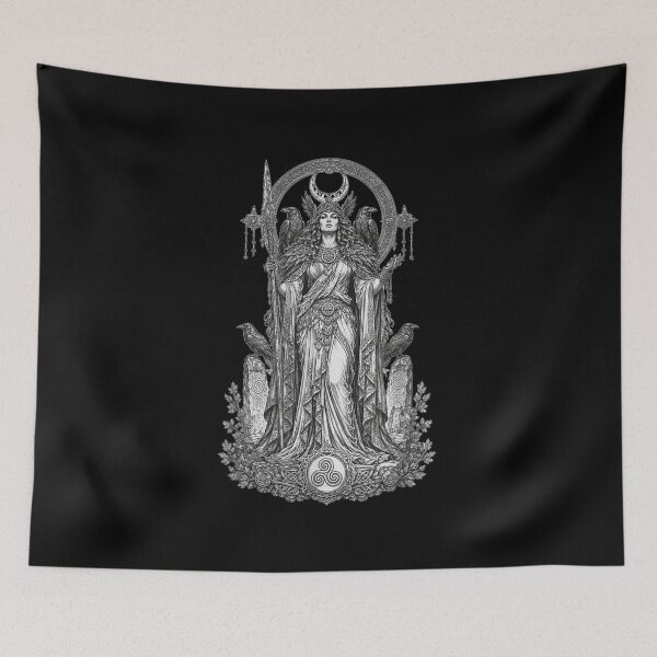 Item preview, Gothic Celtic Goddess Morrigan Spear Crown Pagan Wiccan Crow Raven Dark Art designed and sold by Plonkylar.
