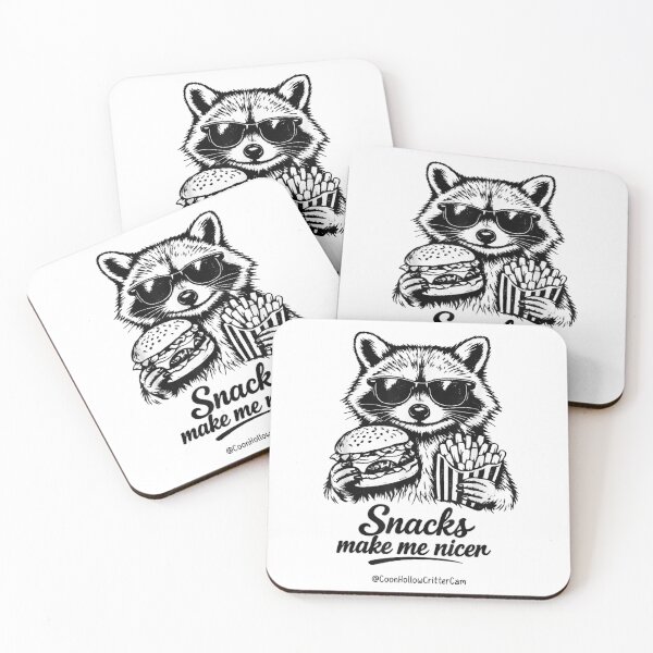 Item preview, Cute Raccoon Eating Burger And Fries Sunglasses Snacks Make Me Nicer Art designed and sold by Plonkylar.