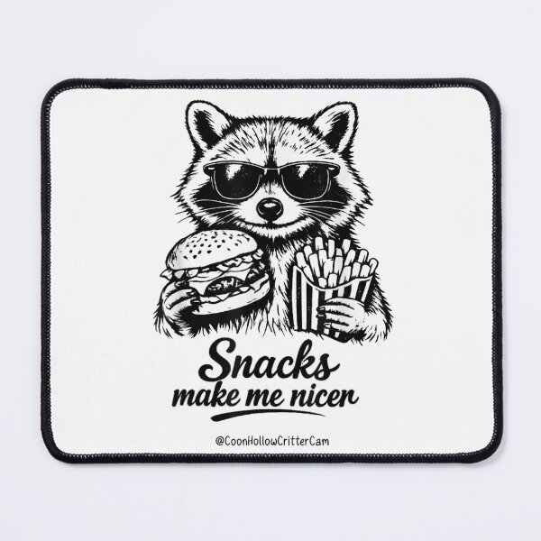 Item preview, Cute Raccoon Eating Burger And Fries Sunglasses Snacks Make Me Nicer Art designed and sold by Plonkylar.