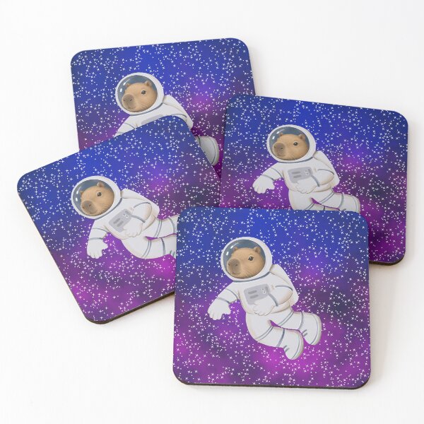 Item preview, Capybara Astronaut Floating in Space – Cute Cosmic Explorer designed and sold by EVESTUDIOART.