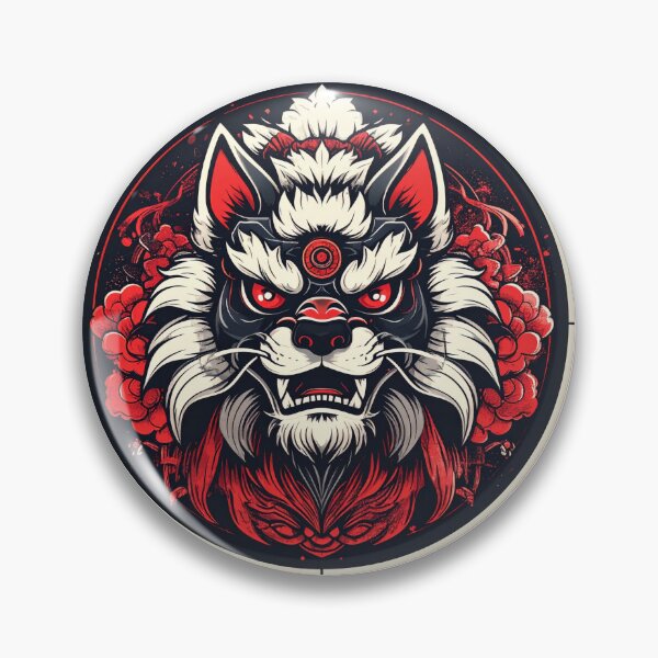 Item preview, Minimalist Japanese Black Shishi Lion designed and sold by MikenosukeStudio.