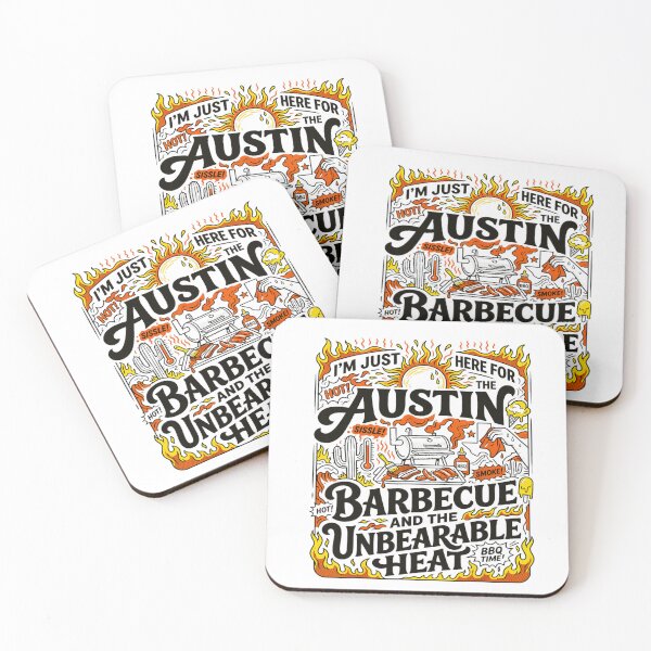 Item preview, Austin Barbecue And The Unbearable Heat Flame Texan Smoker BBQ Grilling Art designed and sold by Plonkylar.
