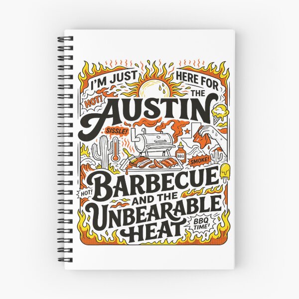 Item preview, Austin Barbecue And The Unbearable Heat Flame Texan Smoker BBQ Grilling Art designed and sold by Plonkylar.