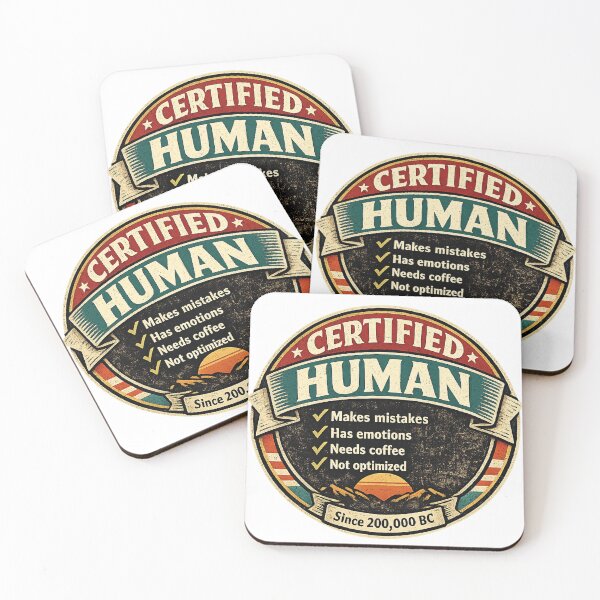 Item preview, Certified Human Since 200,000 BC. Funny Retro AI Humor Vintage Badge Design designed and sold by littlestore.