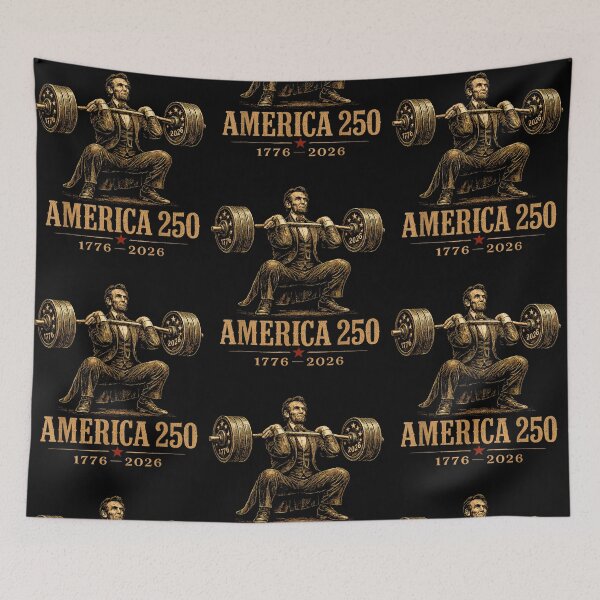 Item preview, Abraham Lincoln America 250 Patriotic Weightlifting 1776 2026 designed and sold by issan-exe.