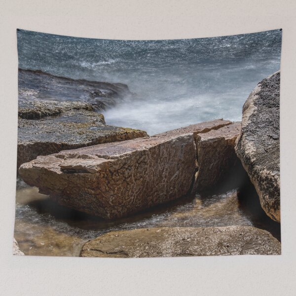 Item preview, Seascape in Malta – Tranquil Coastal Waters and Rocky Shoreline designed and sold by noport.