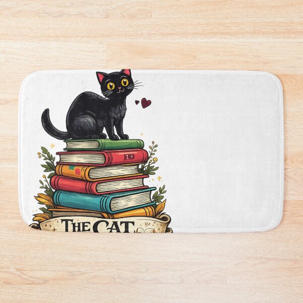 Item preview, Cat on Colorful Books Stack designed and sold by aminomen.