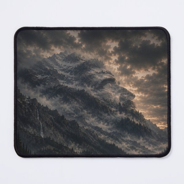 Item preview, Hidden Man in the Mountain | Optical Illusion Landscape Art Print designed and sold by Esterlane.