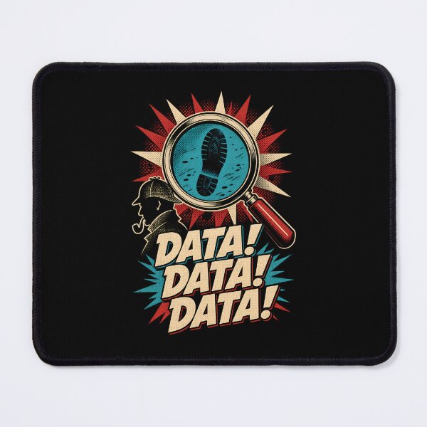 Item preview, Pop Art Data Data Data Sherlock Holmes Footprint Clue Graphic designed and sold by Fenay Designs.