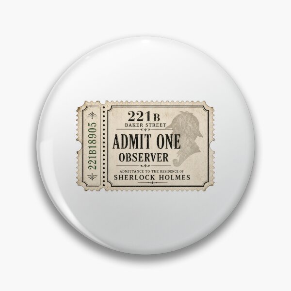 Item preview, Sherlock Holmes 221B Baker Street Admit One Observer Vintage Ticket designed and sold by Fenay Designs.