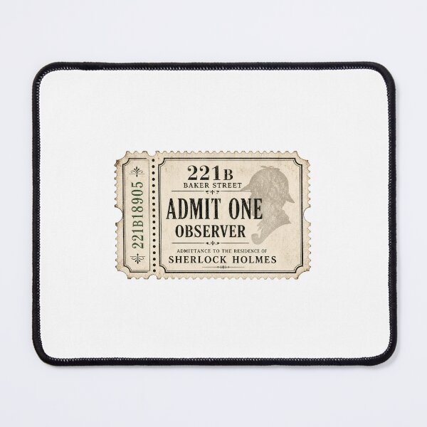 Item preview, Sherlock Holmes 221B Baker Street Admit One Observer Vintage Ticket designed and sold by Fenay Designs.
