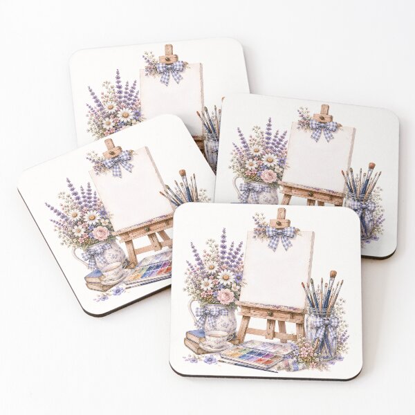 Item preview, Cottagecore Artist Studio | Vintage Floral Easel & Watercolor Painting Illustration designed and sold by looplandger.
