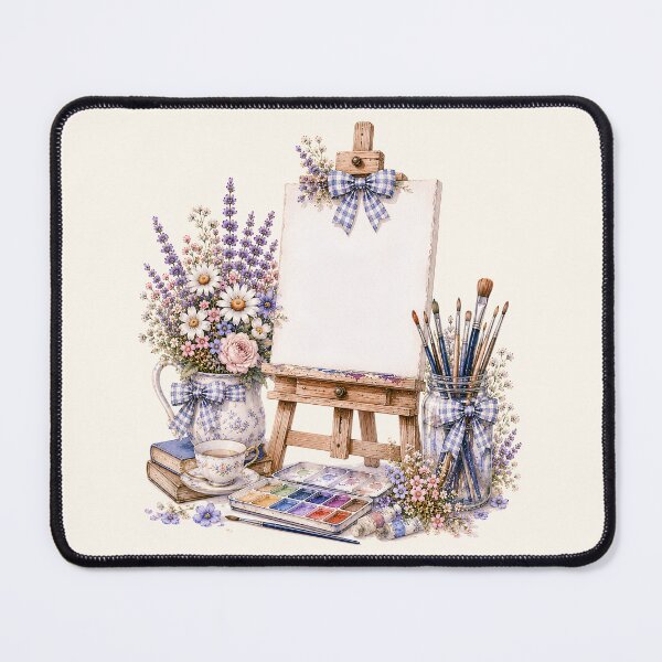 Item preview, Cottagecore Artist Studio | Vintage Floral Easel & Watercolor Painting Illustration designed and sold by looplandger.