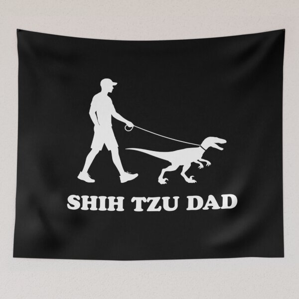 Item preview, Funny Shih Tzu Dad Walking Dinosaur Raptor Silhouette Pet Owner Humor Graphic designed and sold by Buzzlekrun.