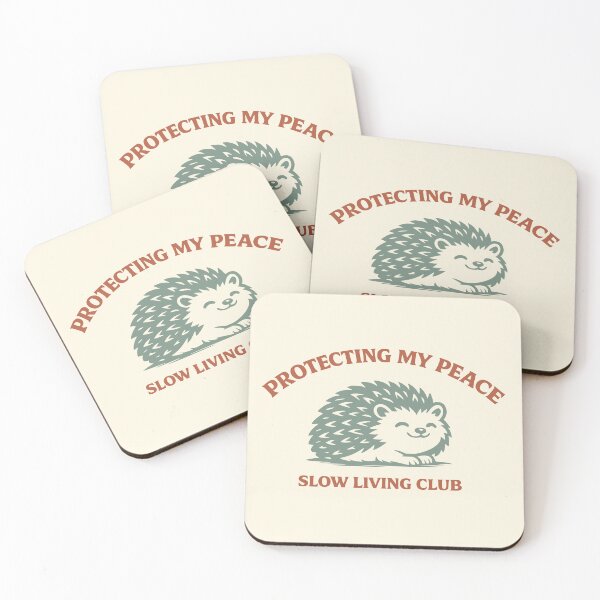 Item preview, Protecting My Peace Hedgehog - Slow Living Club Terracotta Aesthetic designed and sold by MavtM.