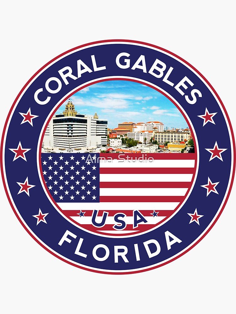 "Coral Gables, Florida, Coral Gables sticker, with photo" Sticker for