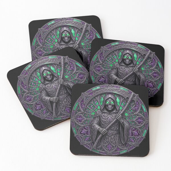 Item preview, Gothic Skull Reaper in Stained Glass designed and sold by David Mateo ArtWorks.