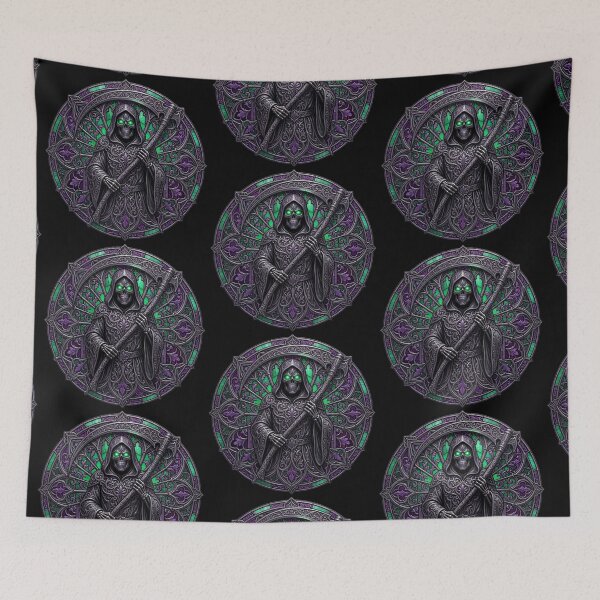 Item preview, Gothic Skull Reaper in Stained Glass designed and sold by David Mateo ArtWorks.