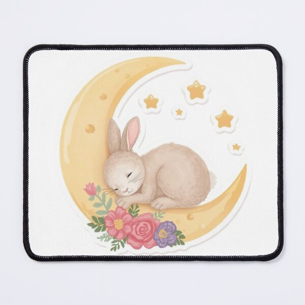 Item preview, Sleepy Moon Bunny Kawaii Sticker designed and sold by Stylestickers55.