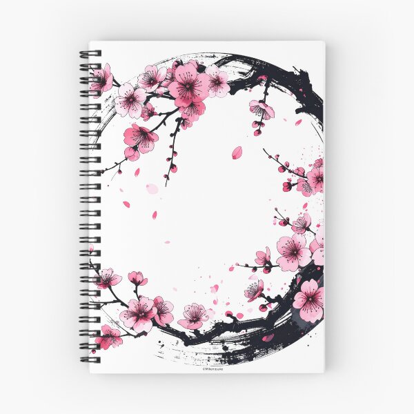 Item preview, Zen Ink Circle and Cherry Blossoms Art designed and sold by MikenosukeStudio.