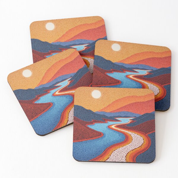 Item preview, Aboriginal Inspired Dot Art - Along The River designed and sold by GrinGalore.