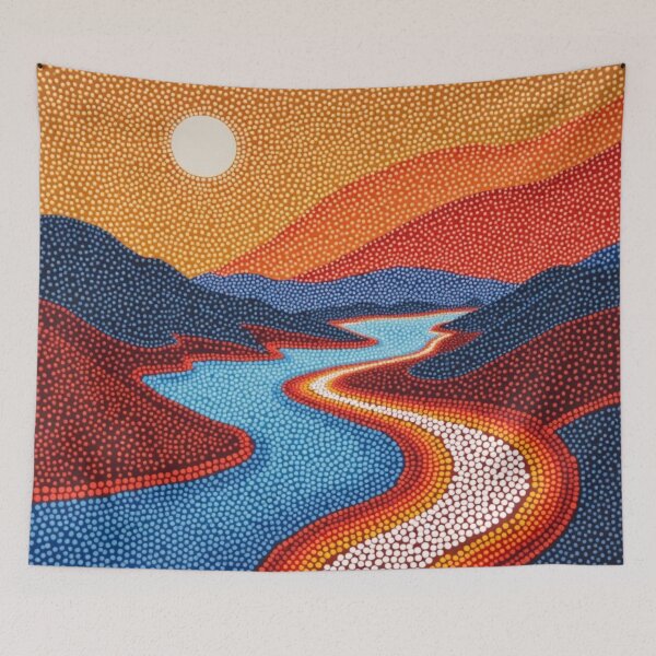 Item preview, Aboriginal Inspired Dot Art - Along The River designed and sold by GrinGalore.