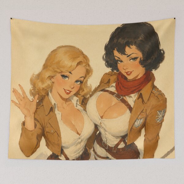 Item preview, Vintage Scout Duo Pinup designed and sold by Cosplayvintage.