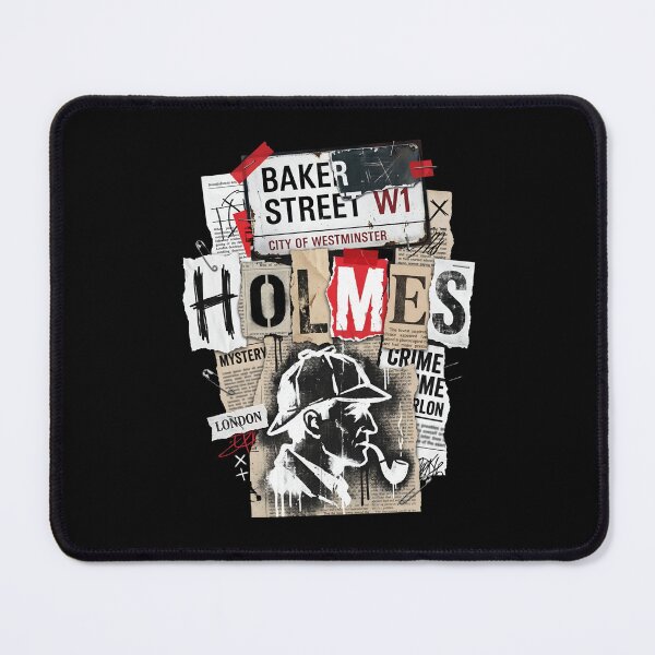 Item preview, Baker Street Holmes Mystery Crime Grunge Collage Art designed and sold by Fenay Designs.
