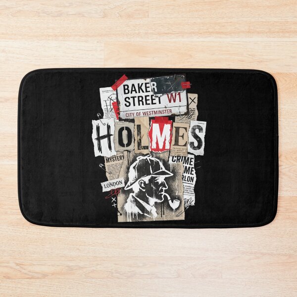 Item preview, Baker Street Holmes Mystery Crime Grunge Collage Art designed and sold by Fenay Designs.