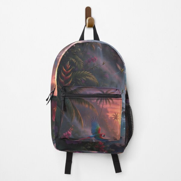 Item preview, Waterfalls Jungle | Tropical Sunrise Nature Art designed and sold by NebulaeLab.