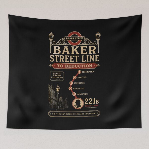Item preview, Baker Street Line To Deduction Sherlock Holmes Subway Art designed and sold by Fenay Designs.