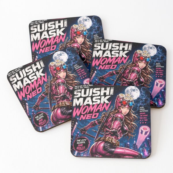 Item preview, SUSHI MASK WOMAN NEO: Midnight Patrol Cyberpunk Vigilante designed and sold by Japan Cyberpunk Universe & Surreal Characters.