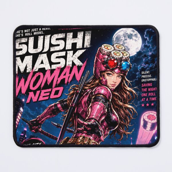 Item preview, SUSHI MASK WOMAN NEO: Midnight Patrol Cyberpunk Vigilante designed and sold by Japan Cyberpunk Universe & Surreal Characters.