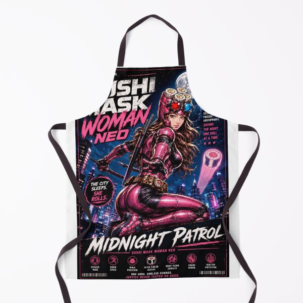 Item preview, SUSHI MASK WOMAN NEO: Midnight Patrol Cyberpunk Vigilante designed and sold by Japan Cyberpunk Universe & Surreal Characters.