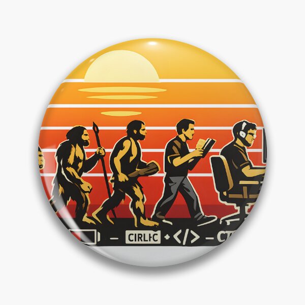 Artikelvorschau, Programmierer-Evolution – Vom Affen zum Code-Meister Retro Sunset Design entworfen und verkauft von PenchalaPrabhas.