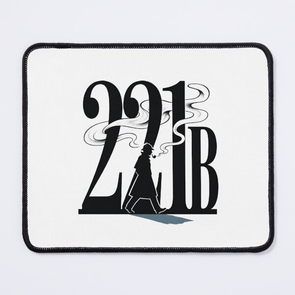 Item preview, Sherlock Holmes 221B Silhouette Pipe Smoke Minimalist Art designed and sold by Fenay Designs.
