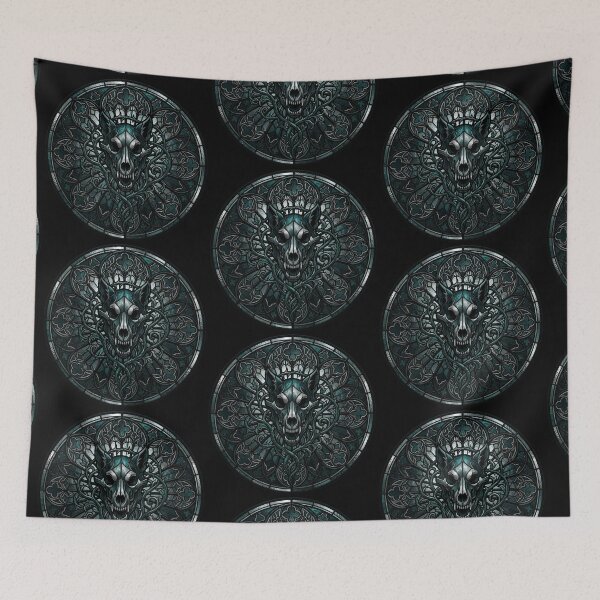 Item preview, Gothic Wolf Skull Stained Glass designed and sold by David Mateo ArtWorks.