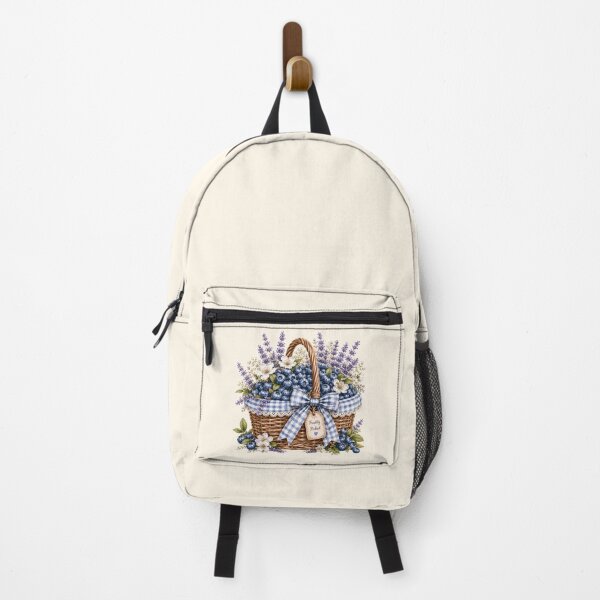 Item preview, Blueberry Harvest Basket | Cottagecore Blueberry & Lavender Floral Illustration designed and sold by looplandger.