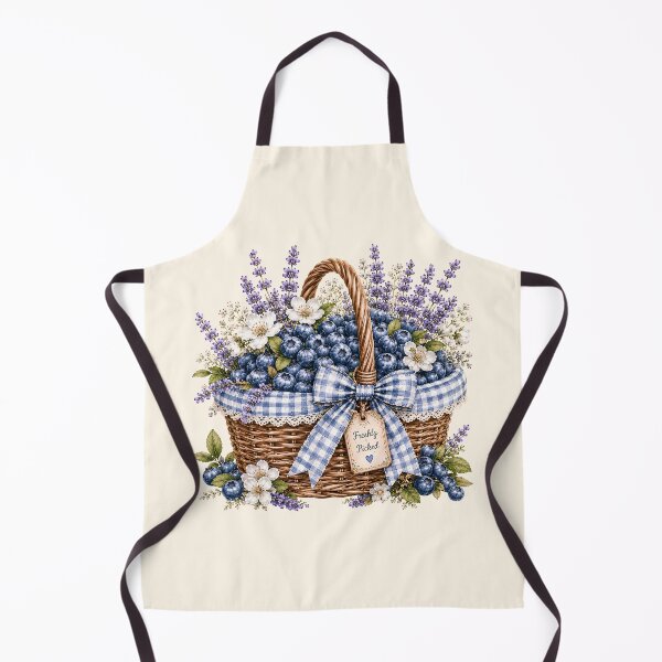 Item preview, Blueberry Harvest Basket | Cottagecore Blueberry & Lavender Floral Illustration designed and sold by looplandger.