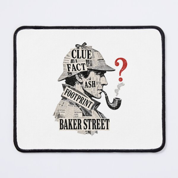 Item preview, Sherlock Holmes Clue Fact Newspaper Collage Detective Art designed and sold by Fenay Designs.