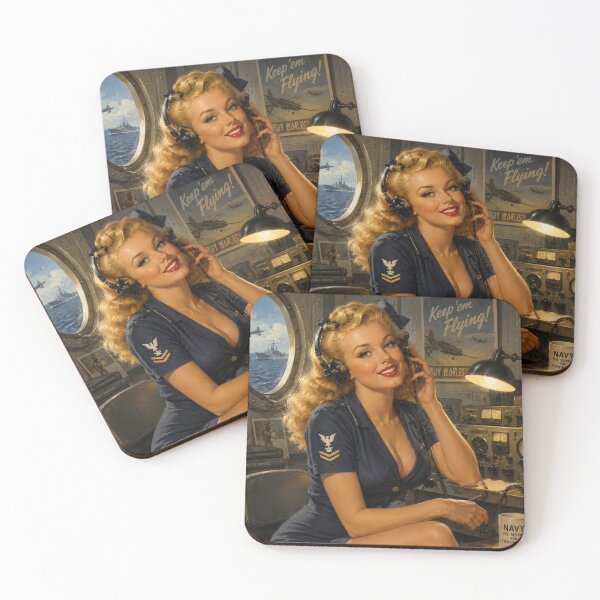 Item preview, 1940s Navy Radio Operator Pin-Up | Vintage Military Inspired Glamour Art designed and sold by MissSaylor.