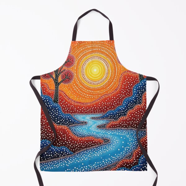 Item preview, Aboriginal Inspired Dot Art - Sunshine on the Murray River designed and sold by GrinGalore.