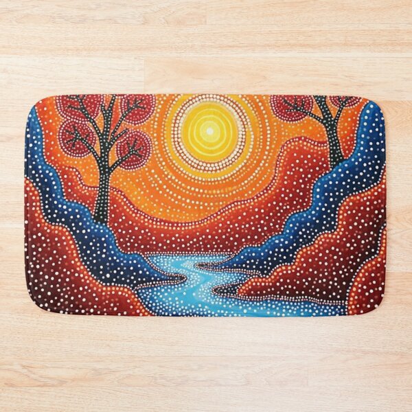 Item preview, Aboriginal Inspired Dot Art - Sunshine on the Murray River designed and sold by GrinGalore.