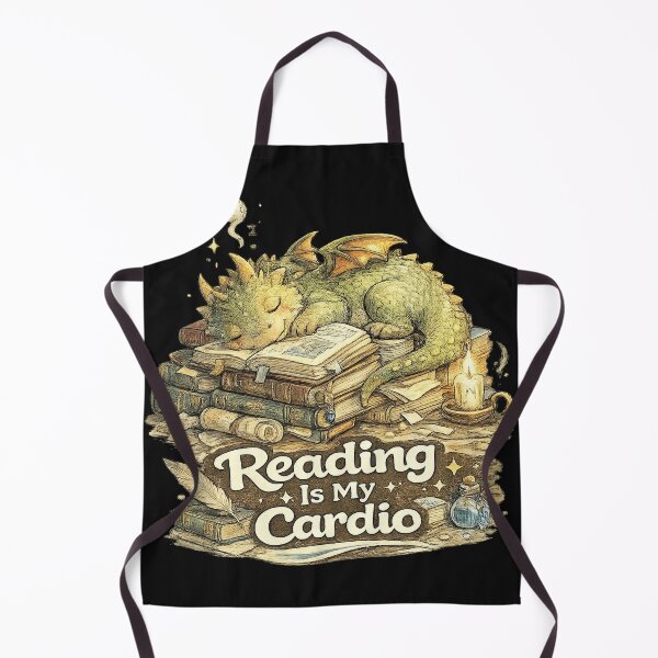 Item preview, Reading Is My Cardio Cute Sleeping Dragon Book Lover Fantasy Meme designed and sold by NarpLTD.